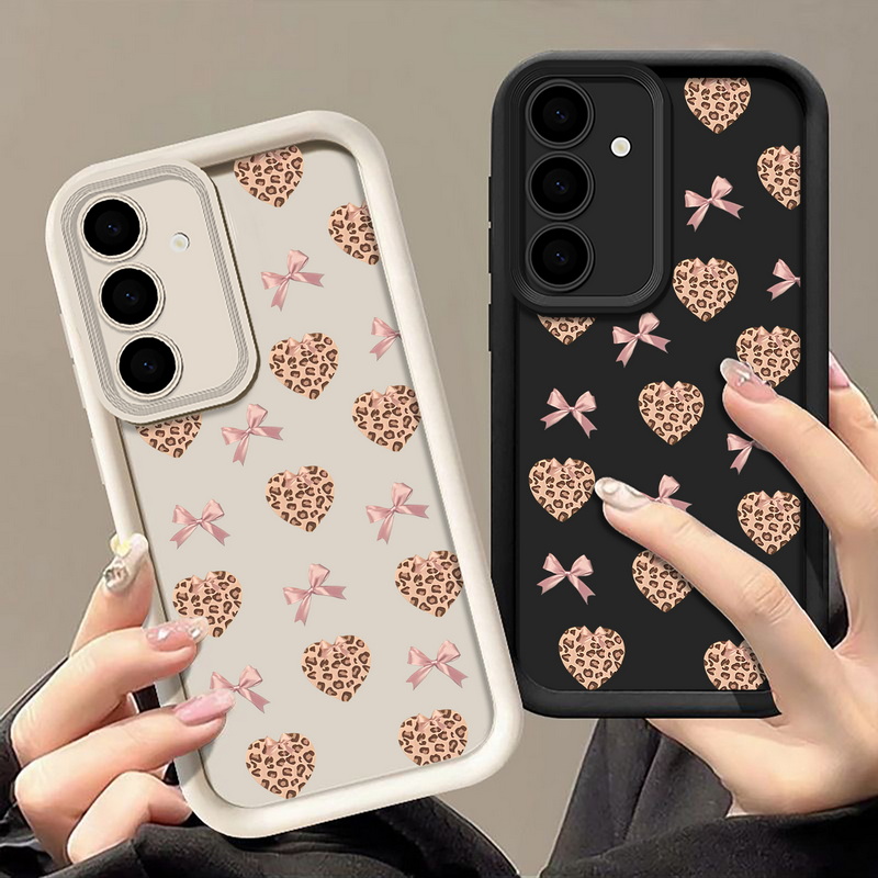 Phone Cases Leopard Print - Custodia per telefono con fiocco con