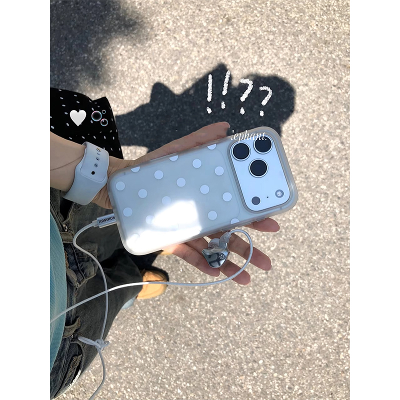 Phone Cases Polka Dot - Custodia Protettiva Antiurto Trasparente Smerigliata con