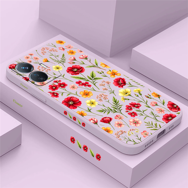 Vivo Y28 - Custodia per telefono con fiori colorati