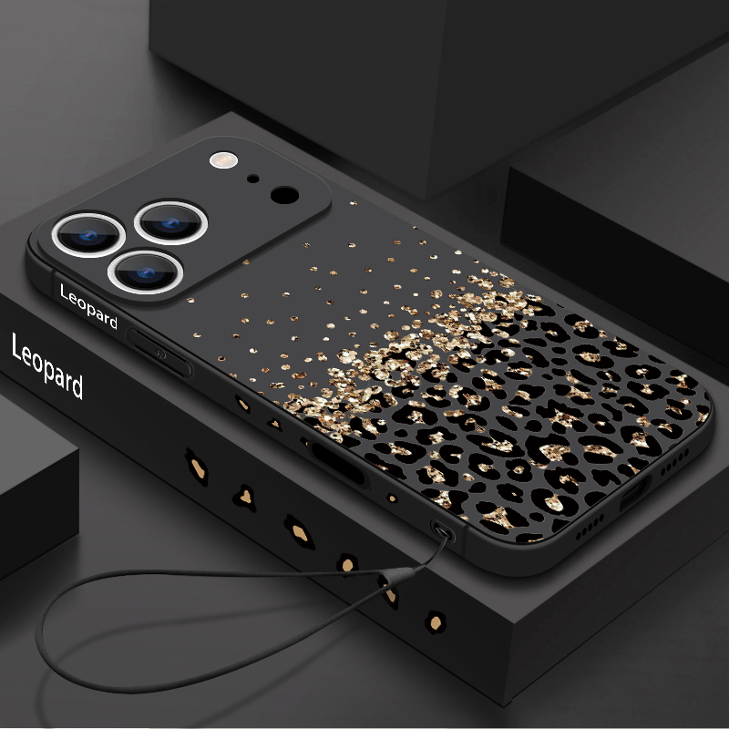Phone Cases Leopard Print - Custodia per telefono con cordino e