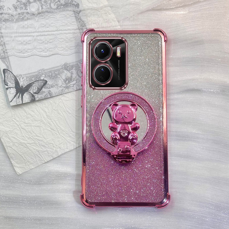 Vivo Y28 - Custodia per telefono con glitter a