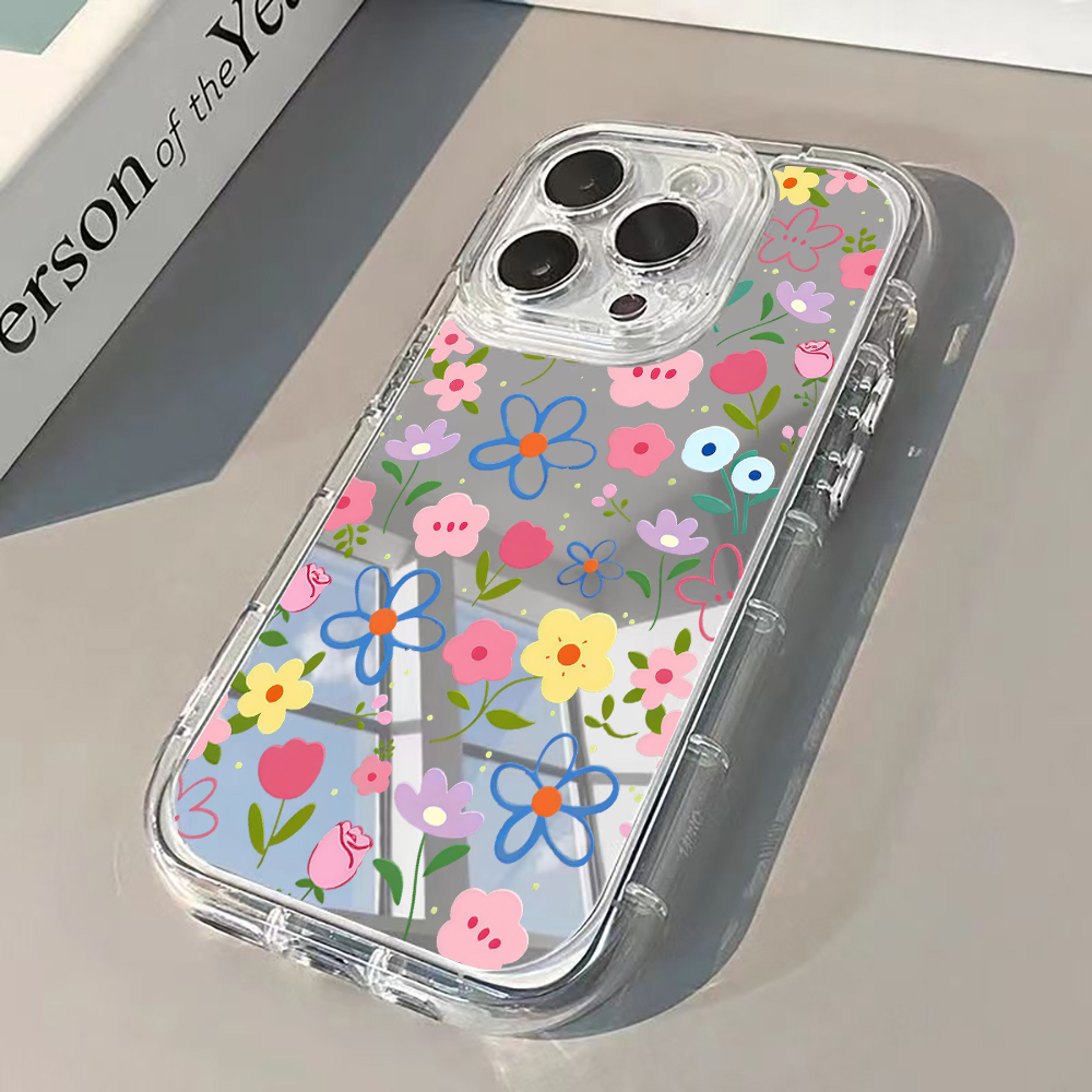 Phone Cases Korean - Custodia Morbida Floreale Stile Coreano Ins