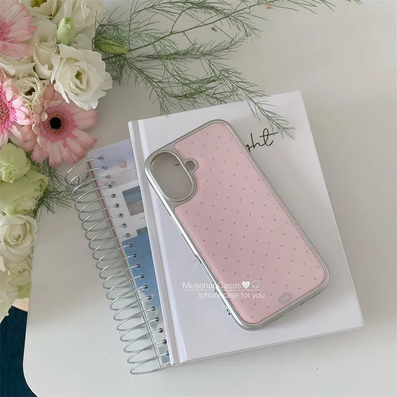 Coreano ins Crema Rosa Polka D - Phone Cases Korean recensione e prezzo
