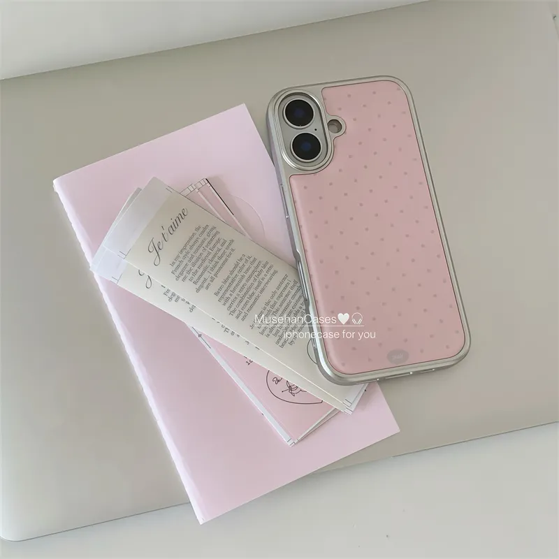Coreano ins Crema Rosa Polka D - Phone Cases Korean recensione e prezzo