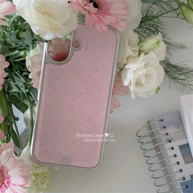 Coreano ins Crema Rosa Polka D - Phone Cases Korean recensione e prezzo